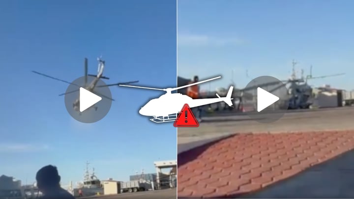 Falla en helicóptero de la Marina provoca aterrizaje de emergencia en Mazatlán | VIDEO