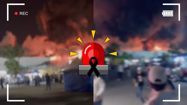 Incendio consume zona de la Feria Tabasco 2026 y asistentes captan el momento; hay cinco muertos
