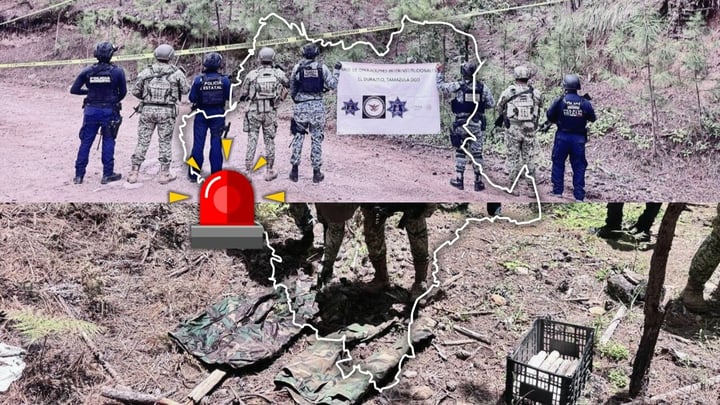 Hallan varios explosivos y uniformes tácticos en zona serrana de Durango