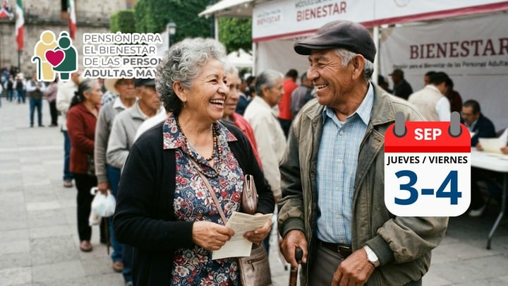 Pensión Adultos Mayores 2026: ¿Qué apellidos cobran apoyo de 6,400 pesos el 3 y 4 de septiembre?