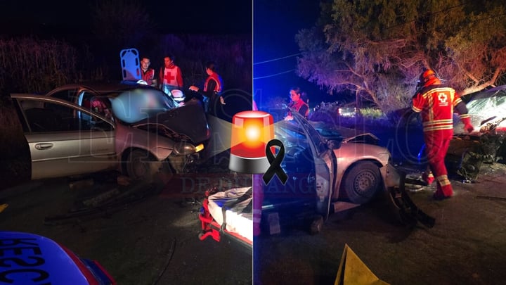 Joven pierde la vida en choque frontal en carretera de Durango; mujer y un bebé resultaron lesionados