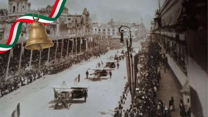 Desfile durante las celebraciones del Centenario de la Independencia en 1910.