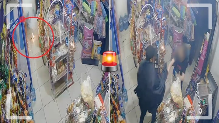 Ladrón lanza pirotecnia para robar tienda en Barrio de Analco; empleada intentó detenerlo | VIDEO