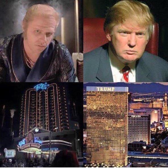 El edificio de Donald Trump fue una de las imágenes mas comparadas con la película.