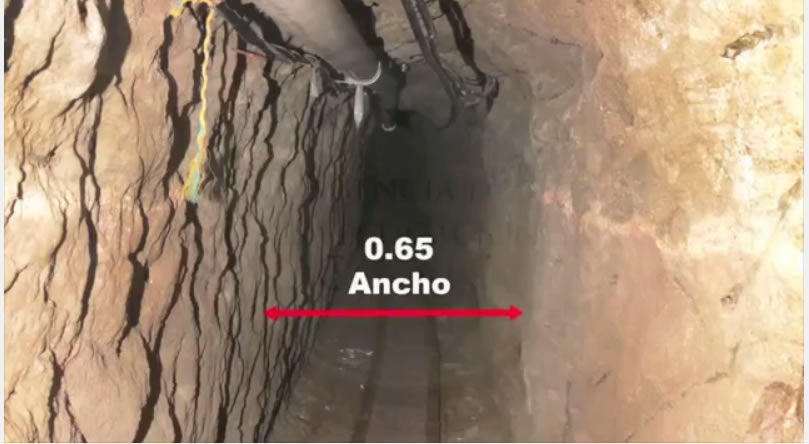 El túnel tiene un ancho de 65 centímetros.