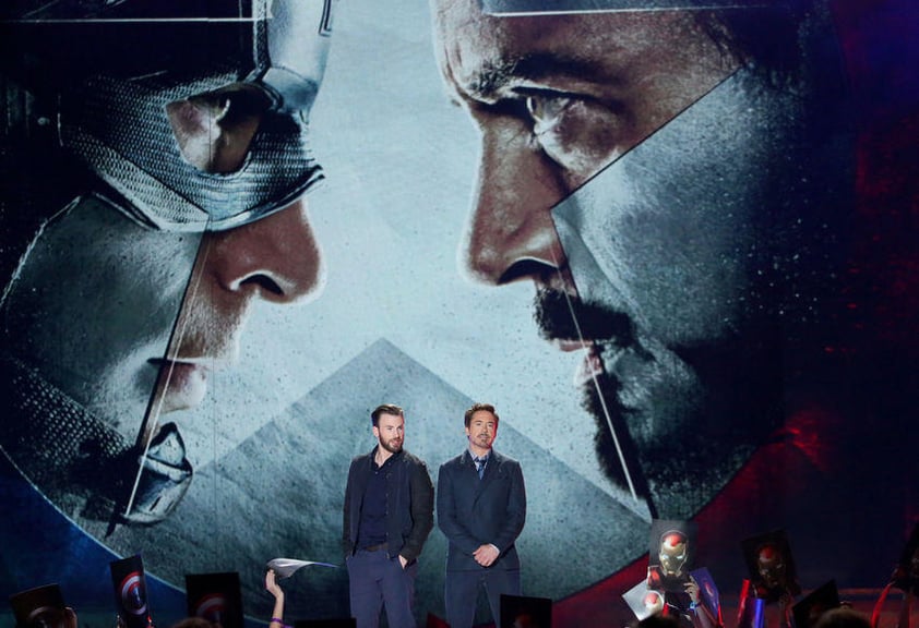 Chris Evans y Robert Downey Jr. fueron la gran sorpresa de la noche.