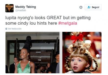 La actriz Lupita Nyong'o fue comparada con la niña del Grinch.