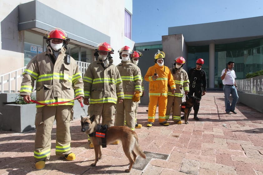 Las corporaciones de seguridad se apresuraron a llegar al lugar donde aplicaron la técnica de rescate vertical.