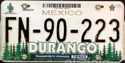 30 años de historia en las placas de Durango.