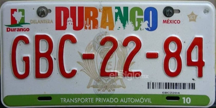 30 años de historia en las placas de Durango.