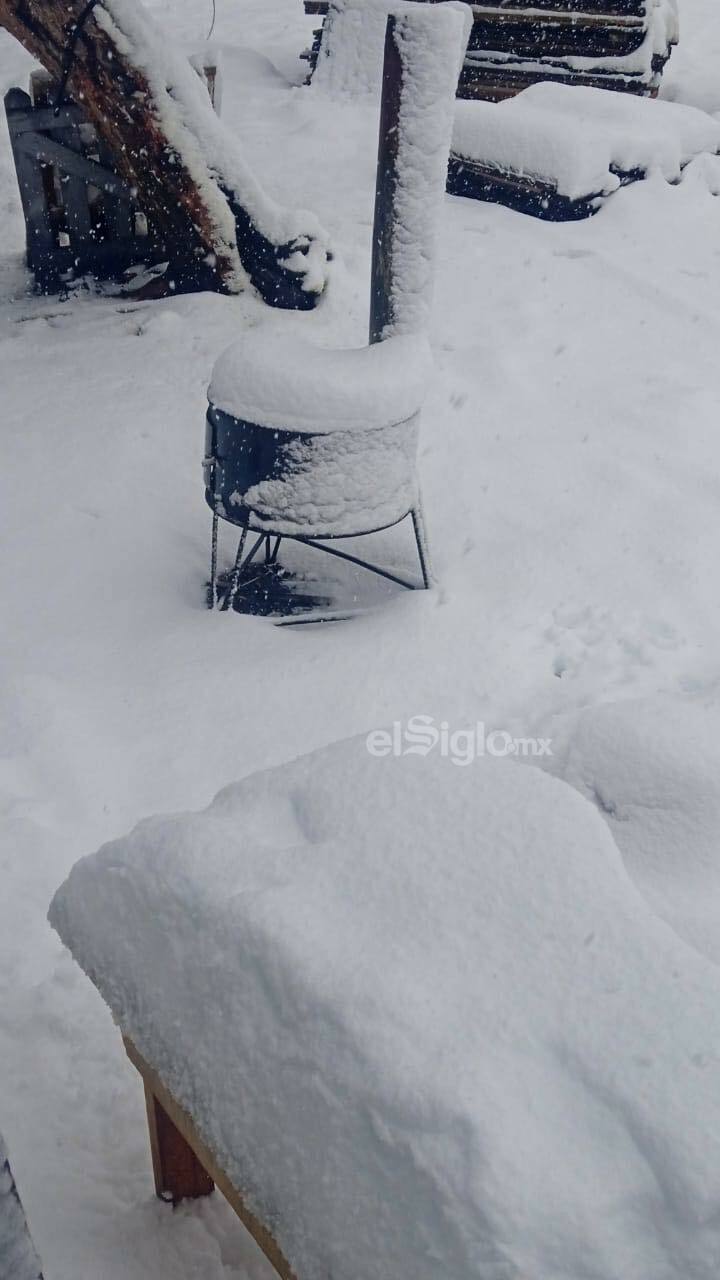 Este miércoles cerca de las 14:00 horas se reportó la caída de nieve en La Rosilla, localidad de Guanaceví, Durango.