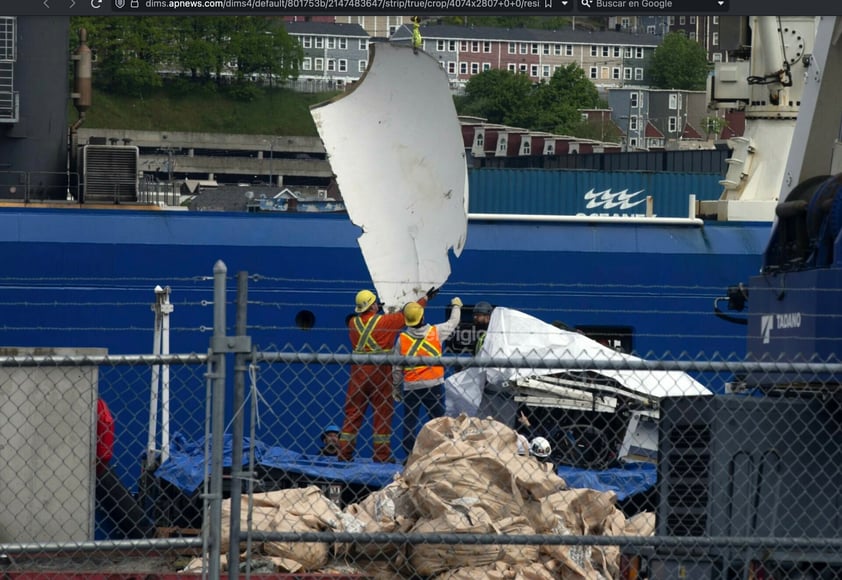 El barco canadiense Horizon Arctic depositó este miércoles en el puerto de San Juan de Terranova (Canadá) los restos del sumergible Titán, que implosionó el pasado 18 de junio cuando descendía hacia los restos del Titanic, con cinco ocupantes a bordo.