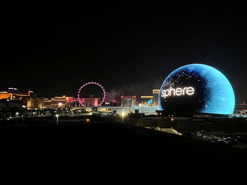 Esta es MSG Sphere, una futurista construcción esférica en Las Vegas que asombra con sus efectos visuales.