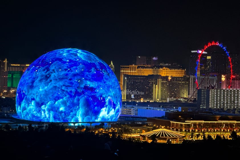 Esta es MSG Sphere, una futurista construcción esférica en Las Vegas que asombra con sus efectos visuales.