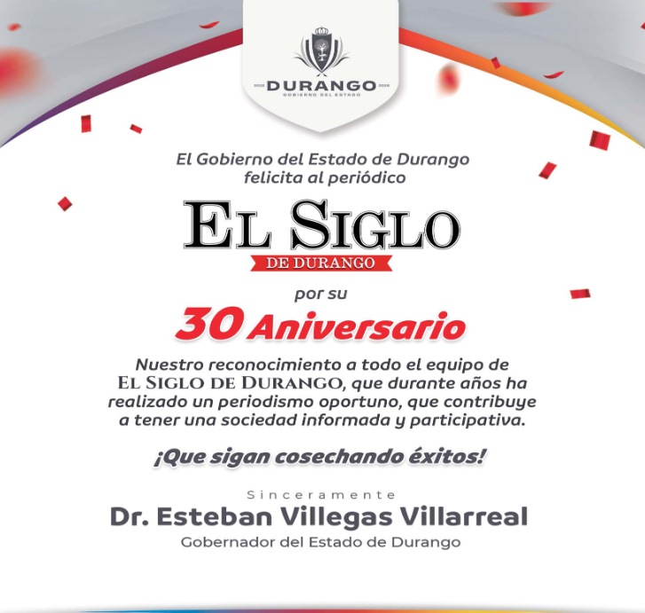 El Siglo de Durango cumplió sus primeros 30 años de vida