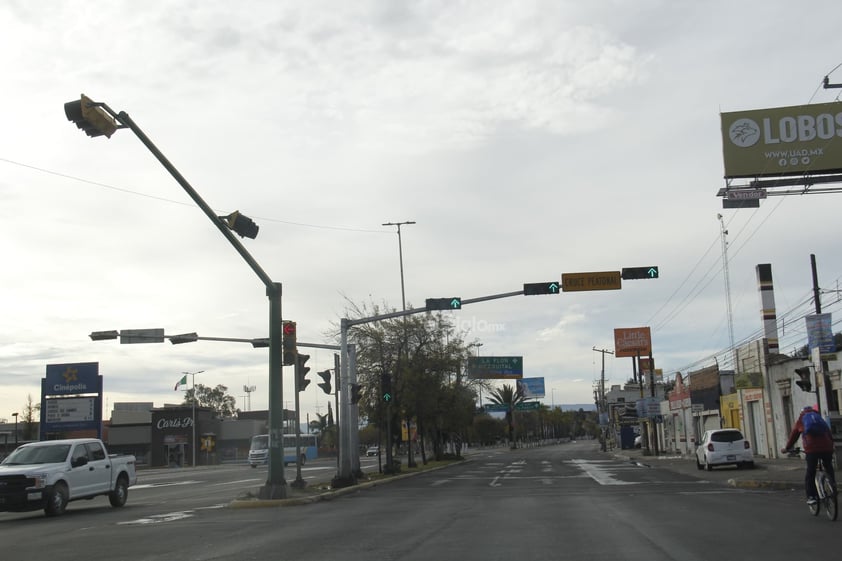 Esta mañana, la Zona Centro de Durango reporta con calles vacías en Navidad.