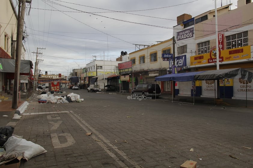 Esta mañana, la Zona Centro de Durango reporta con calles vacías en Navidad.