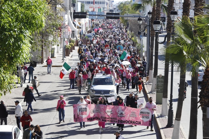 Cientos de personas participaron este domingo en la marcha en defensa de la democracia, convocada desde hace algunos meses por diversas organizaciones.