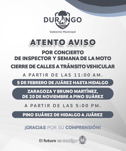 Varias calles de la Zona Centro de Durango estarán cerradas por ...