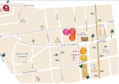 Ruta. Las visitas guiadas iniciarán después de las ocho de la mañana y concluirán al mediodía.