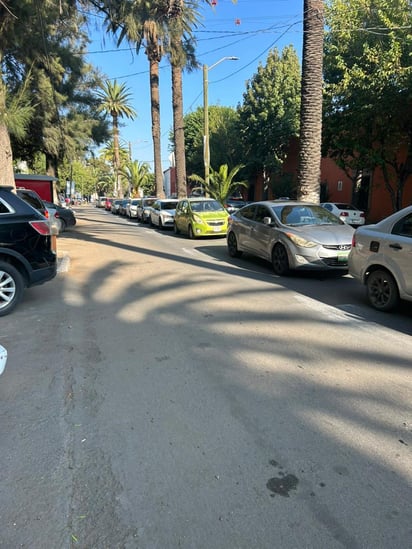 Cajones. Alumnos de la Facultad de Derecho instalan cajones a un costado del camellón de la avenida Fanny Anitúa para tratar de solucionar el problema de falta de estacionamientos para los alumnos.