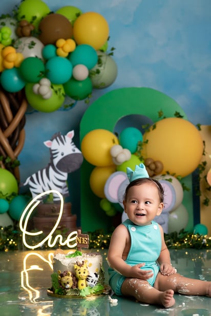 El Cake Smash fue la mejor parte de la sesión fotográfica.

Foto: Magenta fotografía