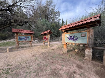 Vandalizado. Por su ubicación y falta de vigilancia, es un escenario vulnerable para actos vandálicos como los que se aprecian.