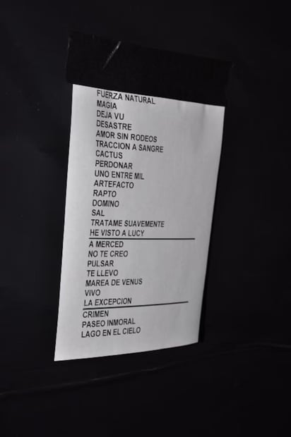 El setlist de la velada.