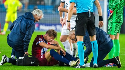 Ødegaard tras su lesión sufrida en un partido con su selección, Noruega.