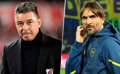 Marcelo Gallardo y Diego Martínez, técnicos de River y Boca, respectivamente