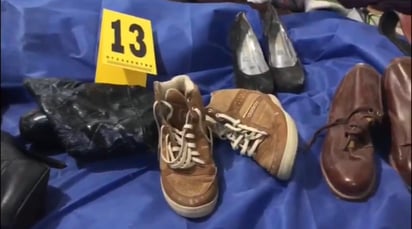 Calzado de las víctimas; muchos de estos zapatos eran encontrados en la escena del crimen con pies adentro.