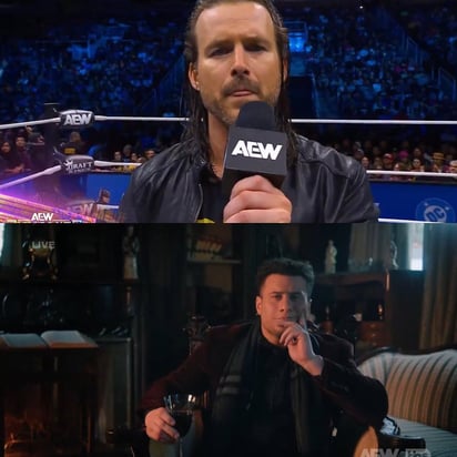 Adam Cole y MJF durante su promo.