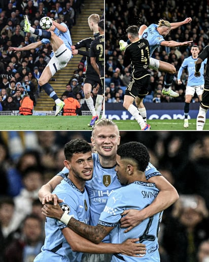 Uno de los tantos de Haaland, a lo 'Zlatan Ibrahimovic'.