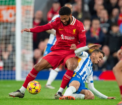 En su último compromiso, el Brighton cayó ante el Liverpool, actual líder de la Premier League.