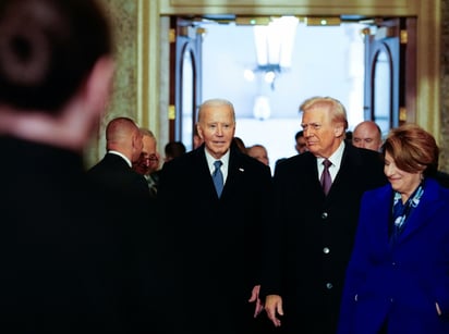 Joe Biden y Donald Trump llegan al Capitolio. 