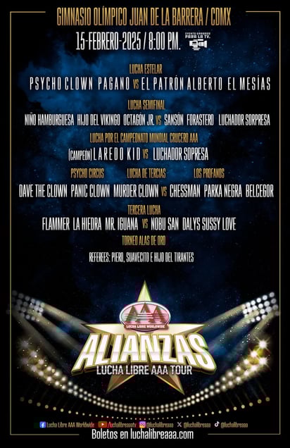 Esta es la cartelera completa de AAA Alianzas en CDMX.