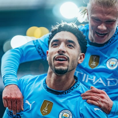 Así festejó Omar Marmoush uno de sus goles ante el Newcastle United.