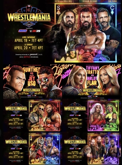 Así se ve la cartelera completa de WM 41 en su noche 1.