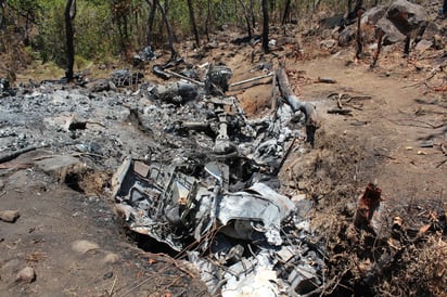 Así quedó el helicóptero en el que viajaba a bordo Iván Morales, allá por el lejano 2015.