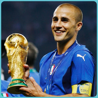 Reconocido jugador de época, Cannavaro como jugador cosechó el Balón de Oro y el Mundial del 2006 ante Francia.