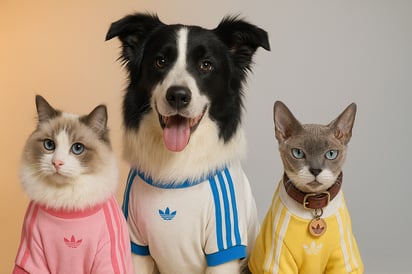 Perros y gatos, no importa; hay prendas y collares para todos los gustos y colores.