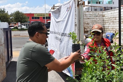 Donación. La SRNyMA entrega árboles  frutales a cambio.