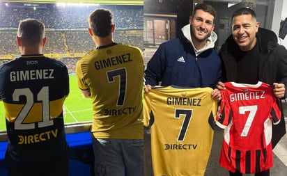 El jugador mexicano fue visto junto a su padre y Juan Román Riquelme disfrutando del último partido de Boca.