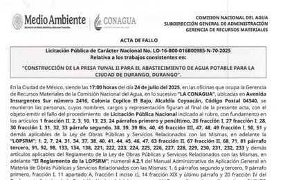 Licitación. Se pospuso la fecha del fallo en tres ocasiones y al final se declaró desierto el proceso. 