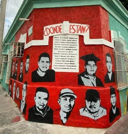 Expresión. En Mazatlán realizaron un mural con el rostro de personas desaparecidas; se incluyó a Luis Humberto Valdelamar Bustamante.