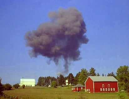 Foto capturada minutos después del colapso del United 93, el cual iba con destino a la Casa Blanca o al Capitolio.
