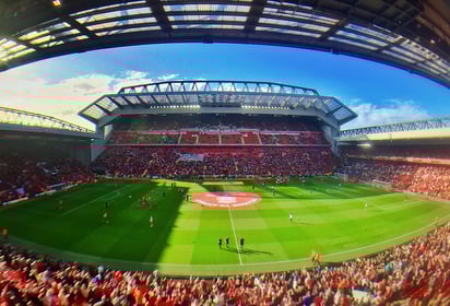 El imponente Anfield Stadium, casa del Liverpool, será sede de la apertura de la jornada 5.