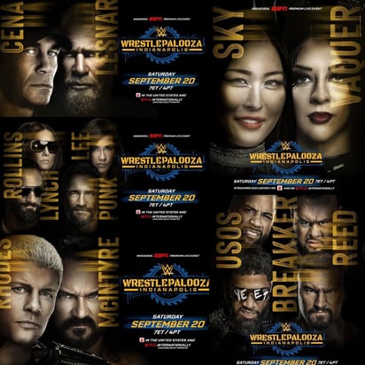 A momento de escrito este artículo, así se ve la cartelera de WWE Wrestlepalooza.