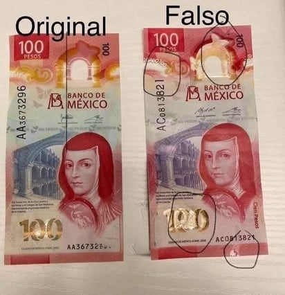 Aunque son diferencias mínimas, si hay maneras de detectar un billete falso de uno verdadero.