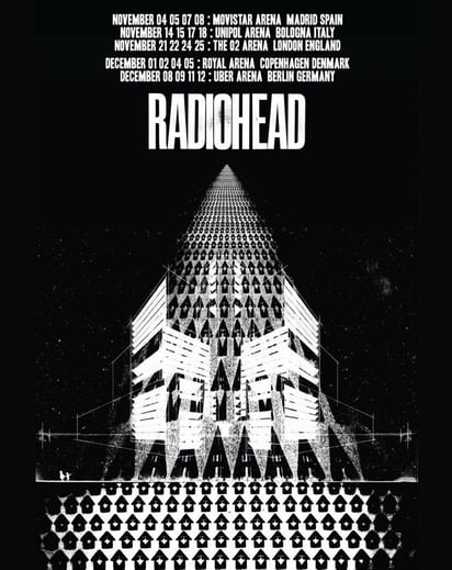A momento de escrito este artículo, estas son todas las fechas que conforman la gira de Radiohead.